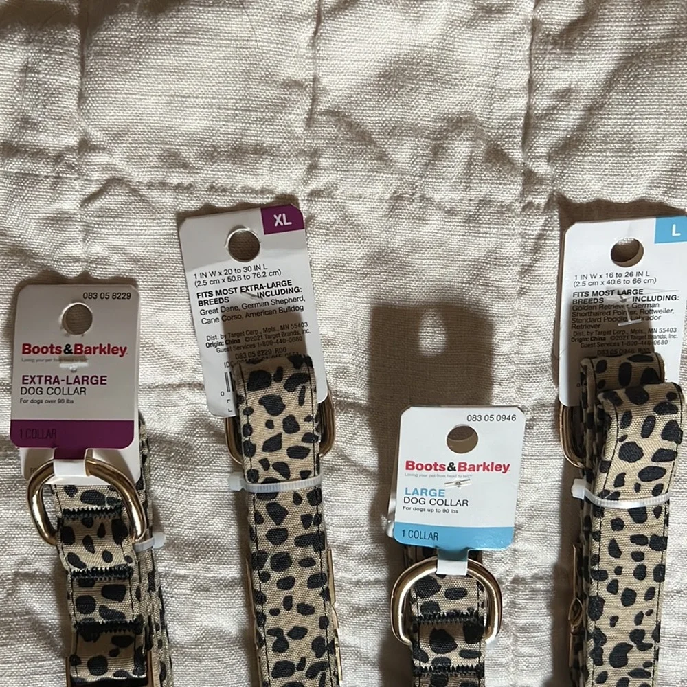 Boots & Barkley™ Animal Print with Buckle Dog Collar- Set of 4, L(2)& XL(2)
